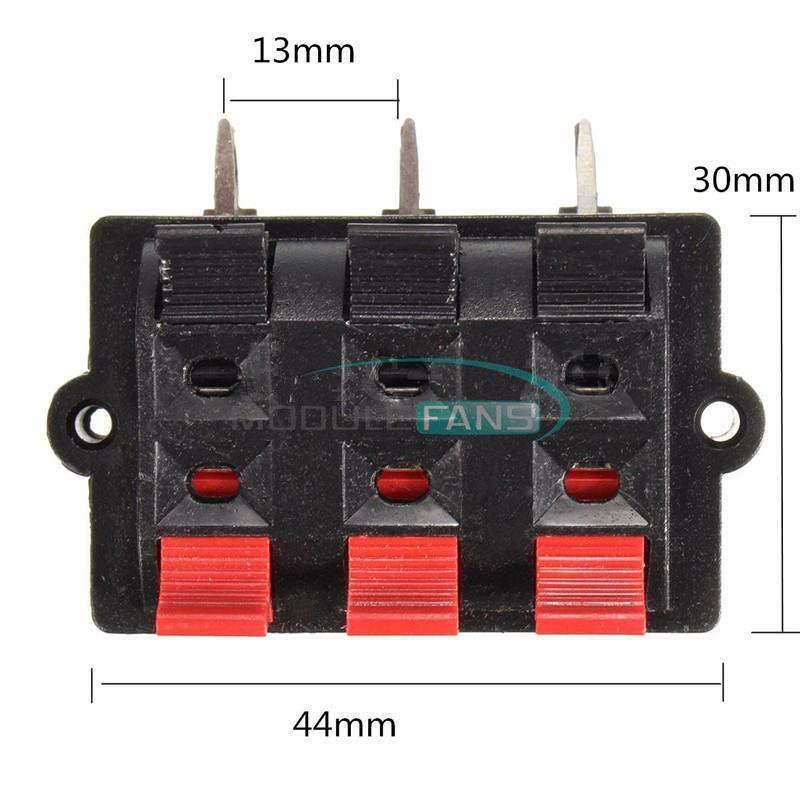 6-Way Spring Push Release Connector Plate Speaker Terminal Strip Block Release