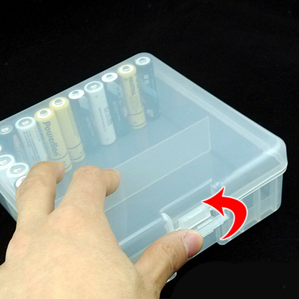 100 x AA Battery Clear Storage Case Holder Rechargeable Batteries Travel
