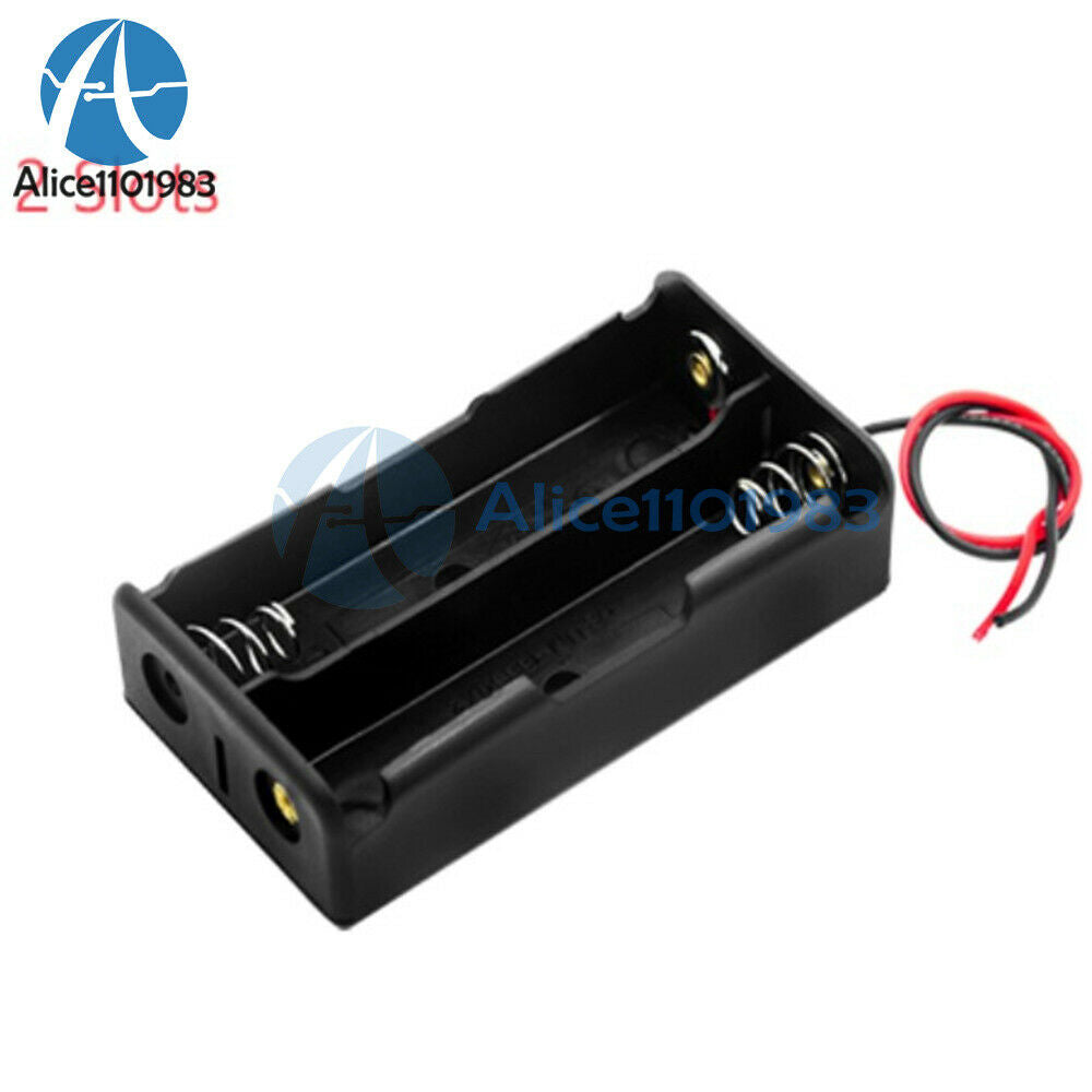 Black 3.7V Battery Holder Box Case DIY For Battery Packs 2x 18650 Cells Cases