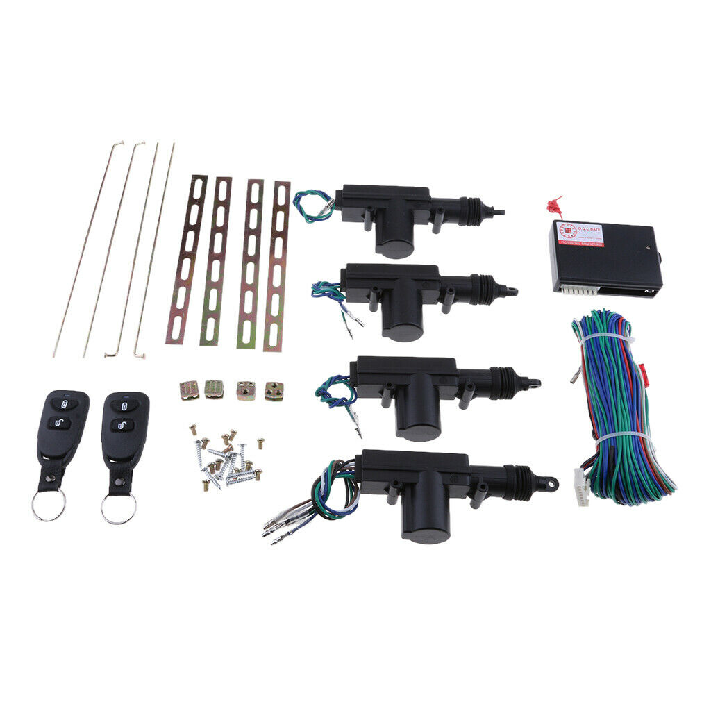4 Door Power Lock Conversion Kit w/ 2 Keyless Entry Remote Control