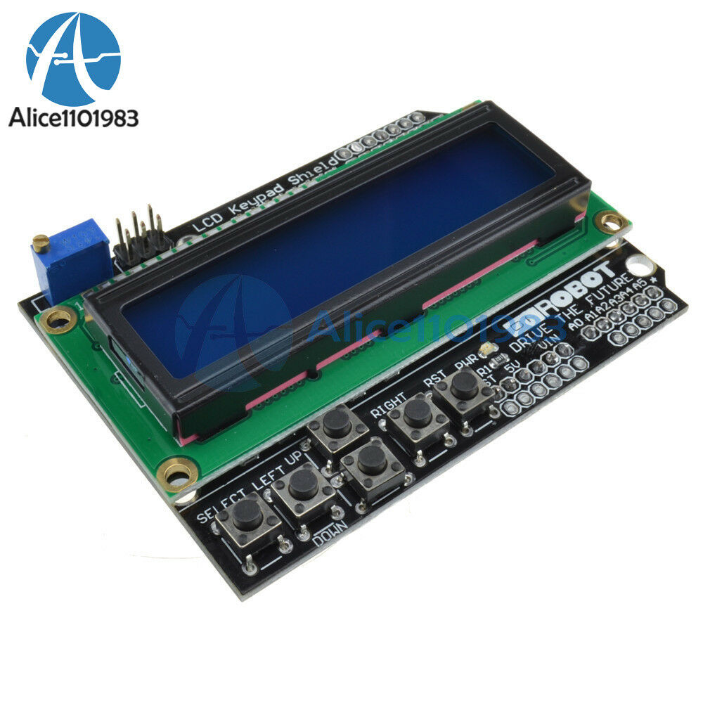 1602 LCD Board Keypad Shield Blue Backlight For Arduino LCD Duemilanove Robot