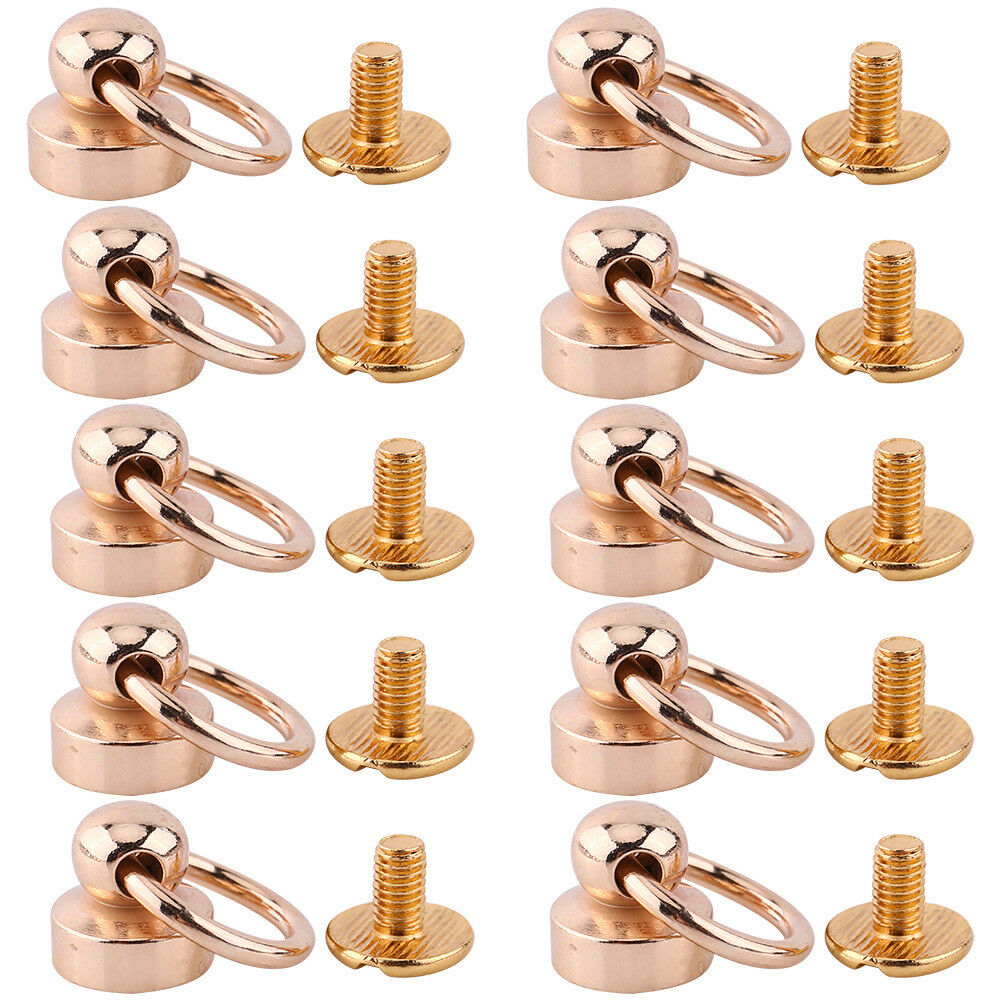10pcs Brass Ball with O Ring Screwback Studs Nail Rivet/Round Head Leather Craft