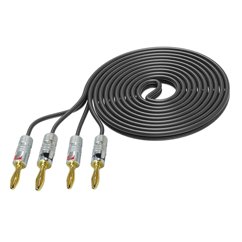 DIY 10ft 12 Gauge Hifi Speaker Cable with Musical Pin 4pcs 4mm Banana Plugs