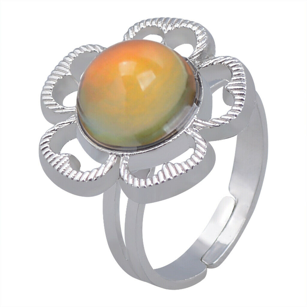 Classic Multi Color Change Ring Crystal Stone Emotion Feeling Mood Ring
