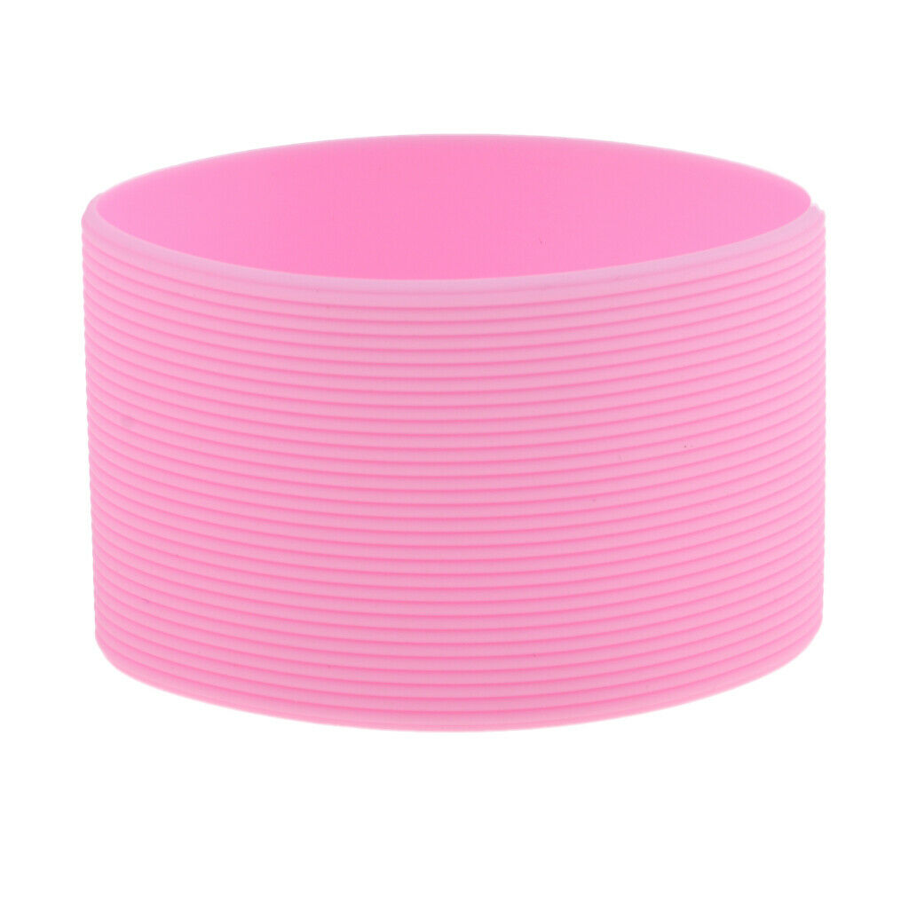 Outdoor Silicone Round Non-slip Water Bottle Mug Cup Sleeve Cover pink