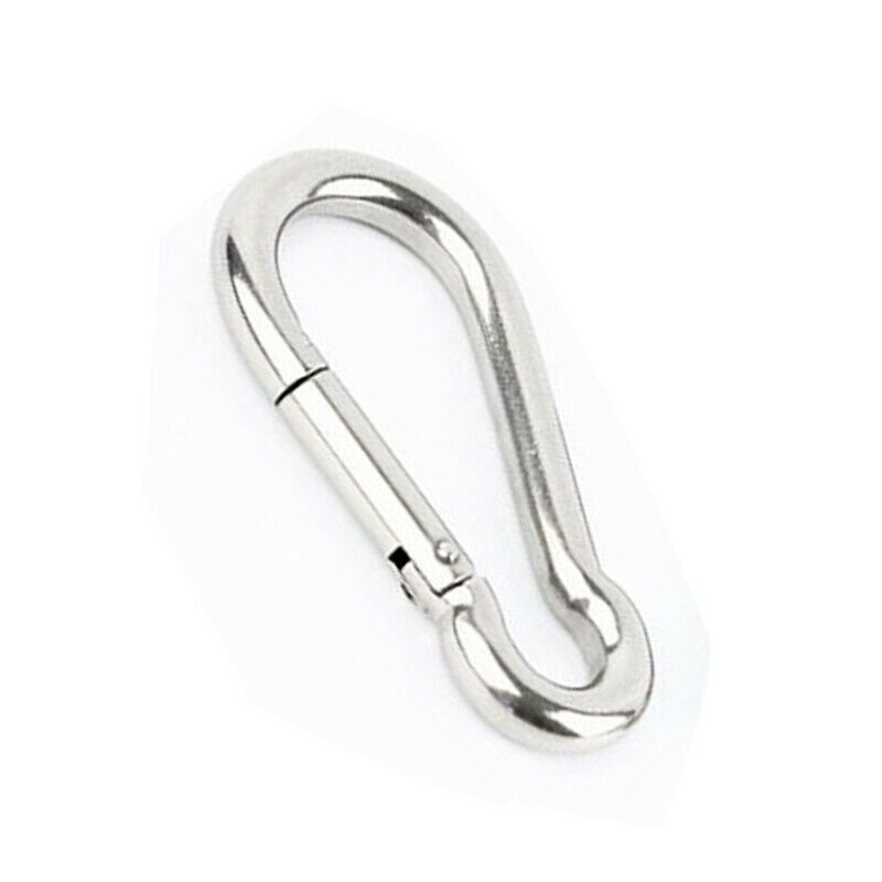 5PCS Marine Grade Stainless Steel Spring Snap Hook Safety Lock Carabiner 100MM