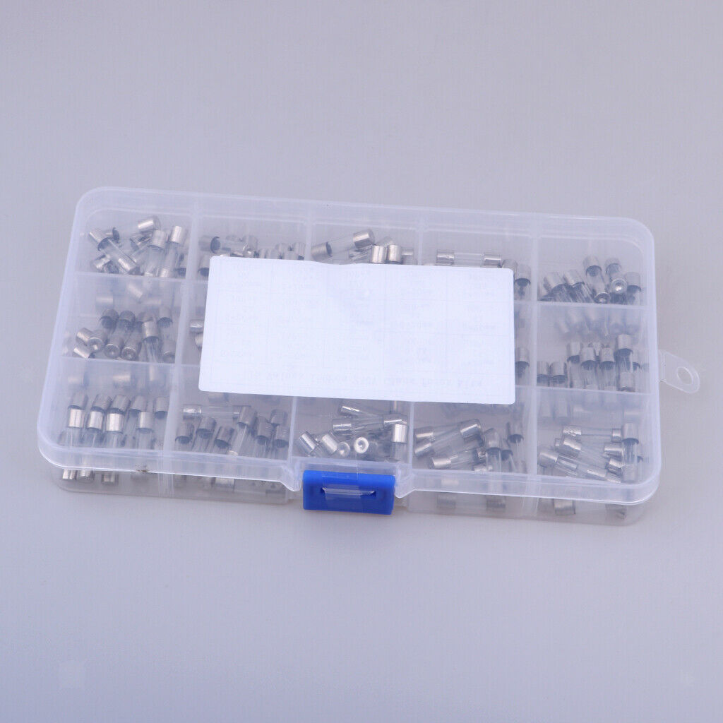 1Set 150Pcs 5x20mm 0.1A-20A Quick Fast Blow Glass Tube Fuse Assorted Kit