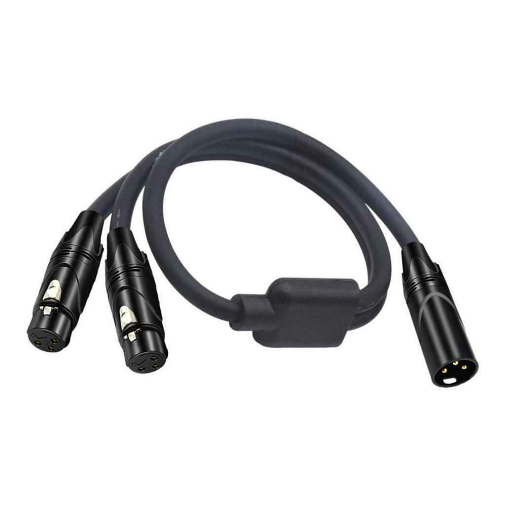 3 pin XLR Y-splitter, dual socket to plug adapter for microphone
