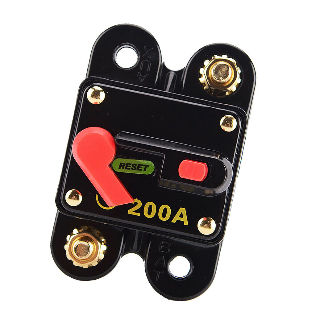 9V-48V DC Waterproof 200 Amp Circuit Breaker with Manual Reset Switch