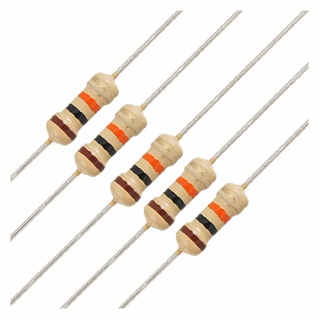 100 x 1/4W 250V 10K ohm Axial Carbon Film Resistors