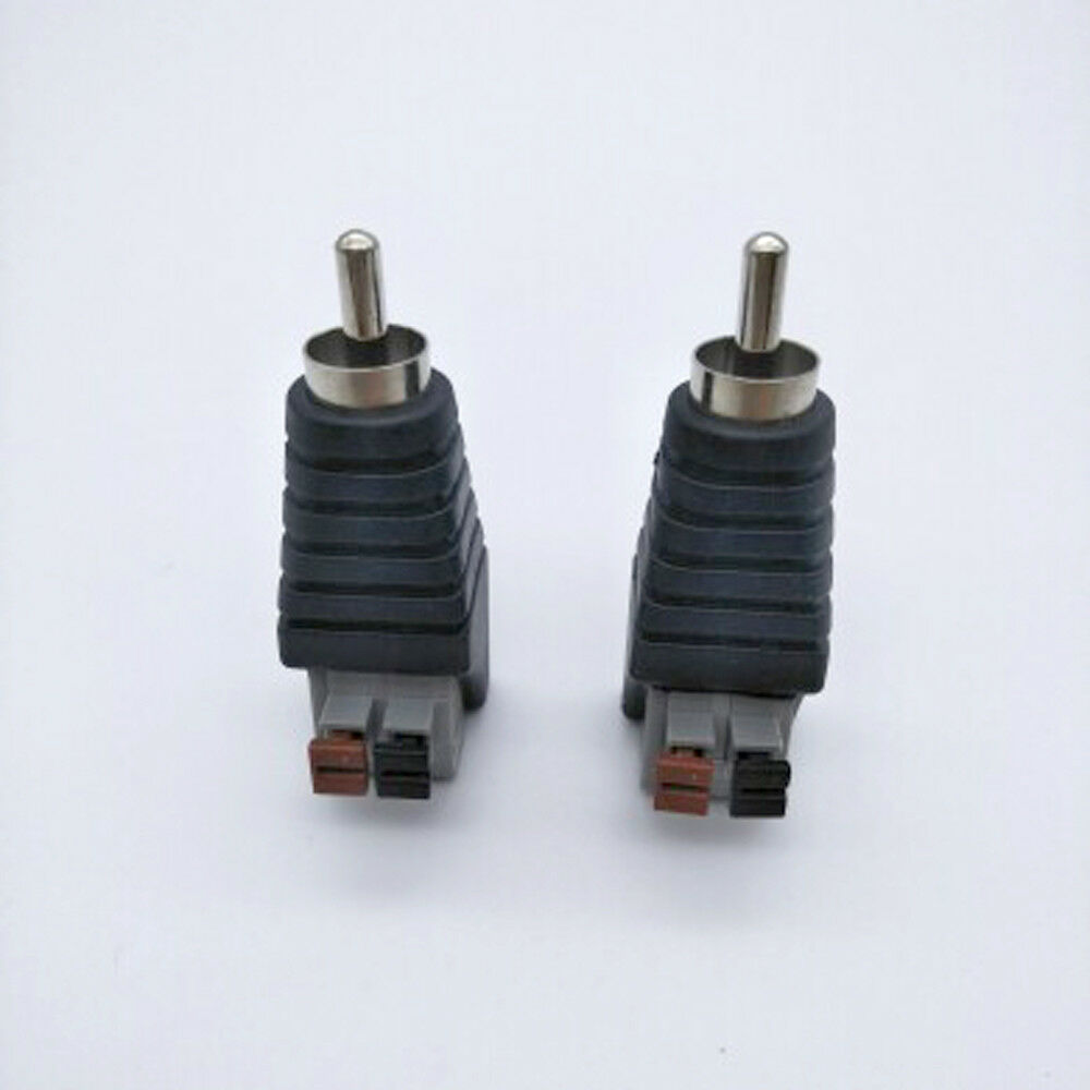1xSpeaker RCA Connector Wire A/V Cable to Audio Male RCA Adapter Jack Press Plug