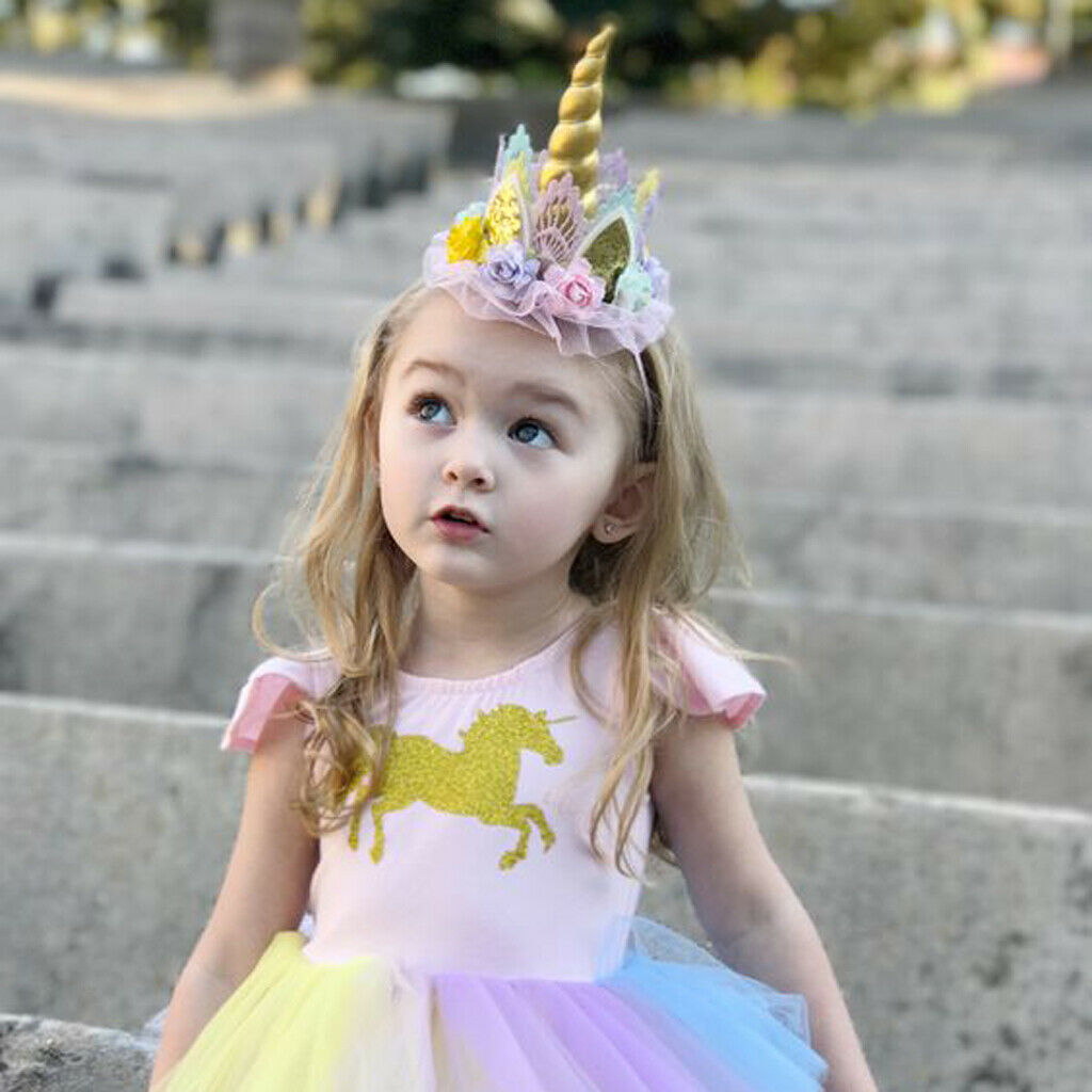 Headdress Colorful Hair Band Children Hair Accessories Birthday Party Rose Red