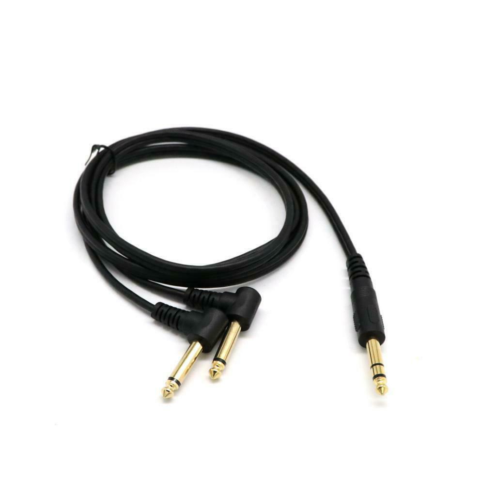 6.35mm Male Stereo To 2x 6.35mm Male Right Angle Y Splitter