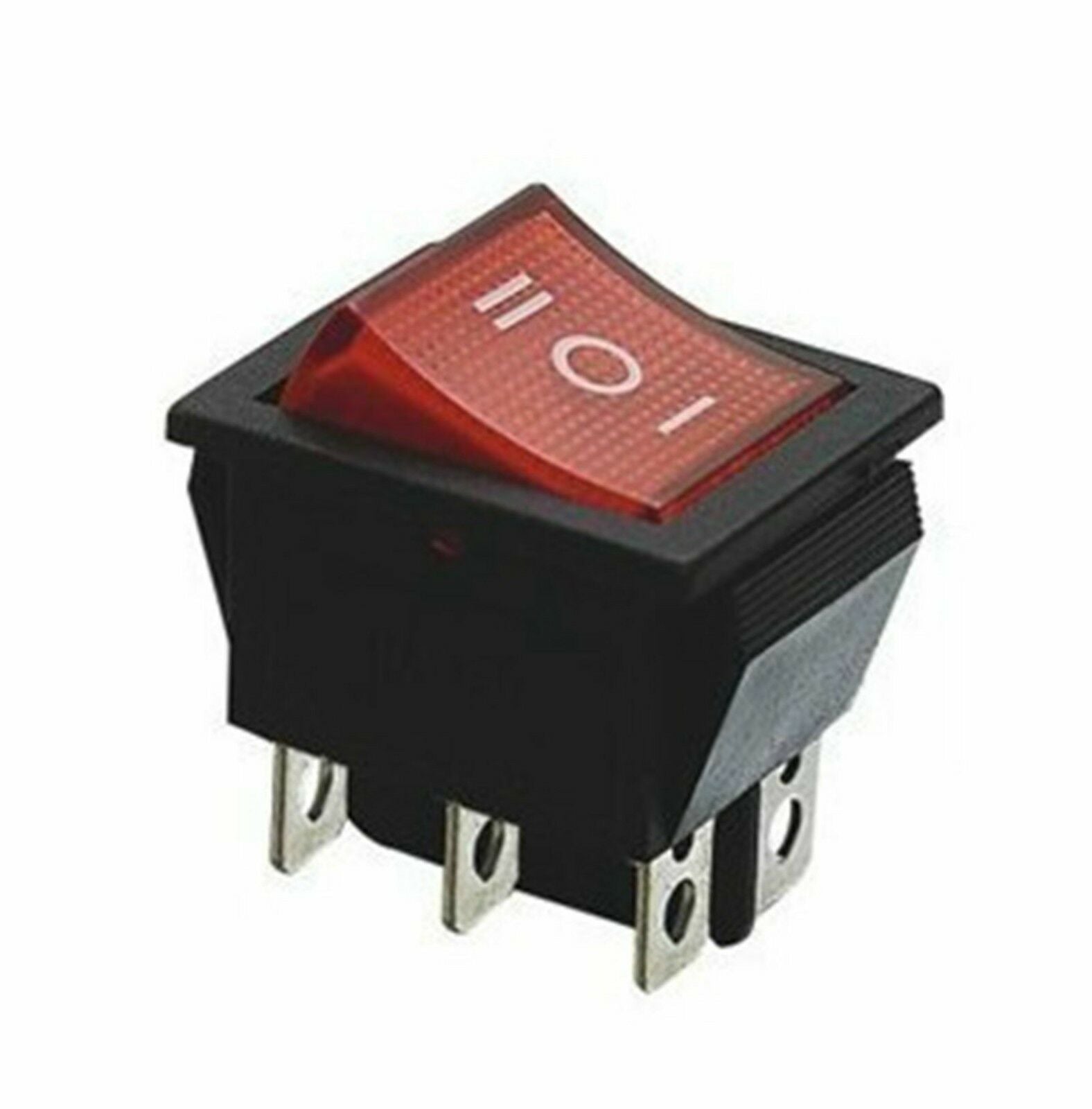 (5) Red Light DPDT NO/OFF/NO 3 Position 20A 6 Pins Boat Rocker Switch