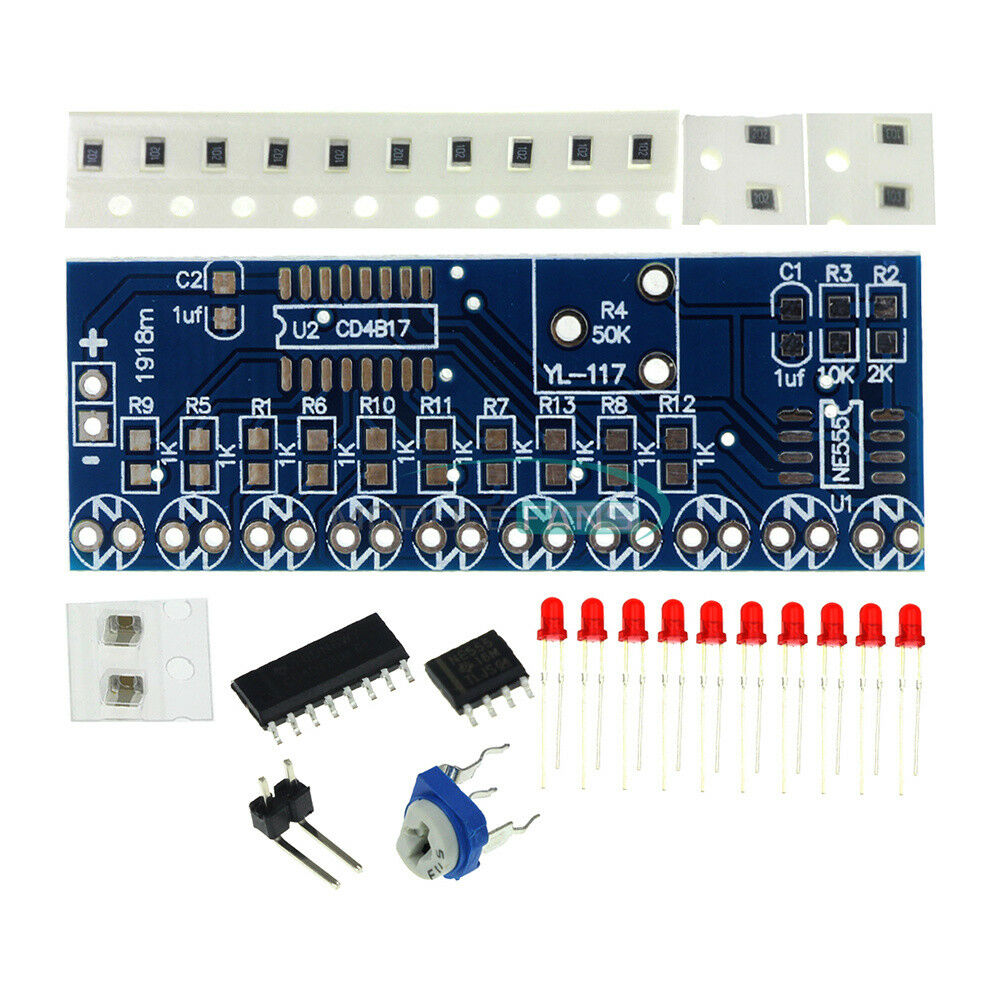 DIY NE555+CD4017 Light Water Flowing Light LED Module Assembly Of Parts Kit