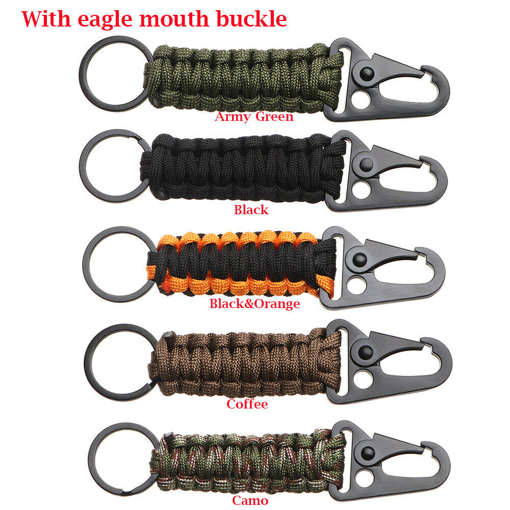 Survival Kit Emergency Knot Rope Keychain Keyring Bottle Opener Key Chain Ring