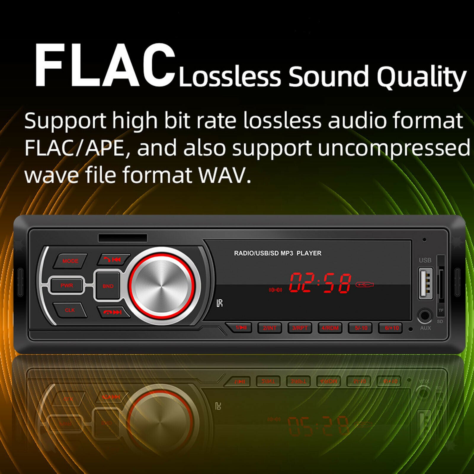Multimedia Car Stereo Single Din Hands-Free Calling Built-in Microphone CD