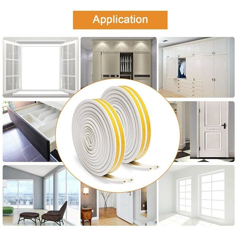 Sealing Strip-Self-Adhesive Foam Weatherproof Strip Door Seal D-Shaped Strip SX7