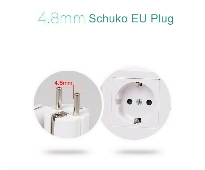 2Pc Universal 16A Europe Power Adapter Converter Wall Plug Socket AU UK US to EU