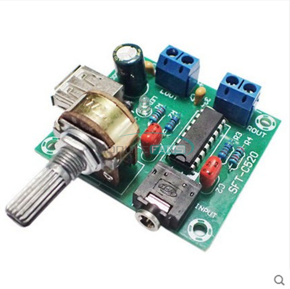 PM2038 Dual Track Amplifier Board 5W+5W Module USB Power Supply  LED Indicator