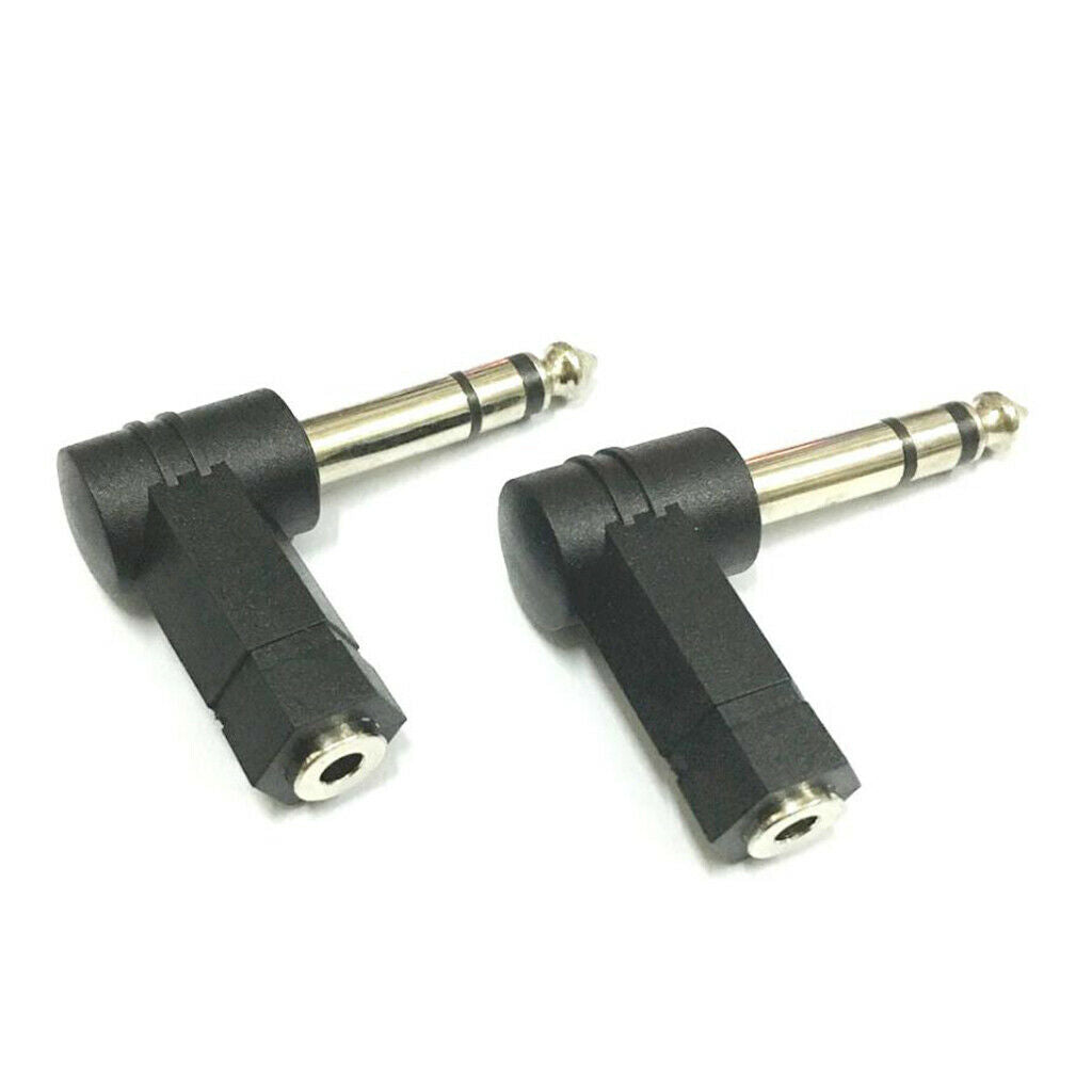 2x 6.35mm 1/4'' Male to 3.5mm 1/8'' Female Stereo Audio Adapter Connector