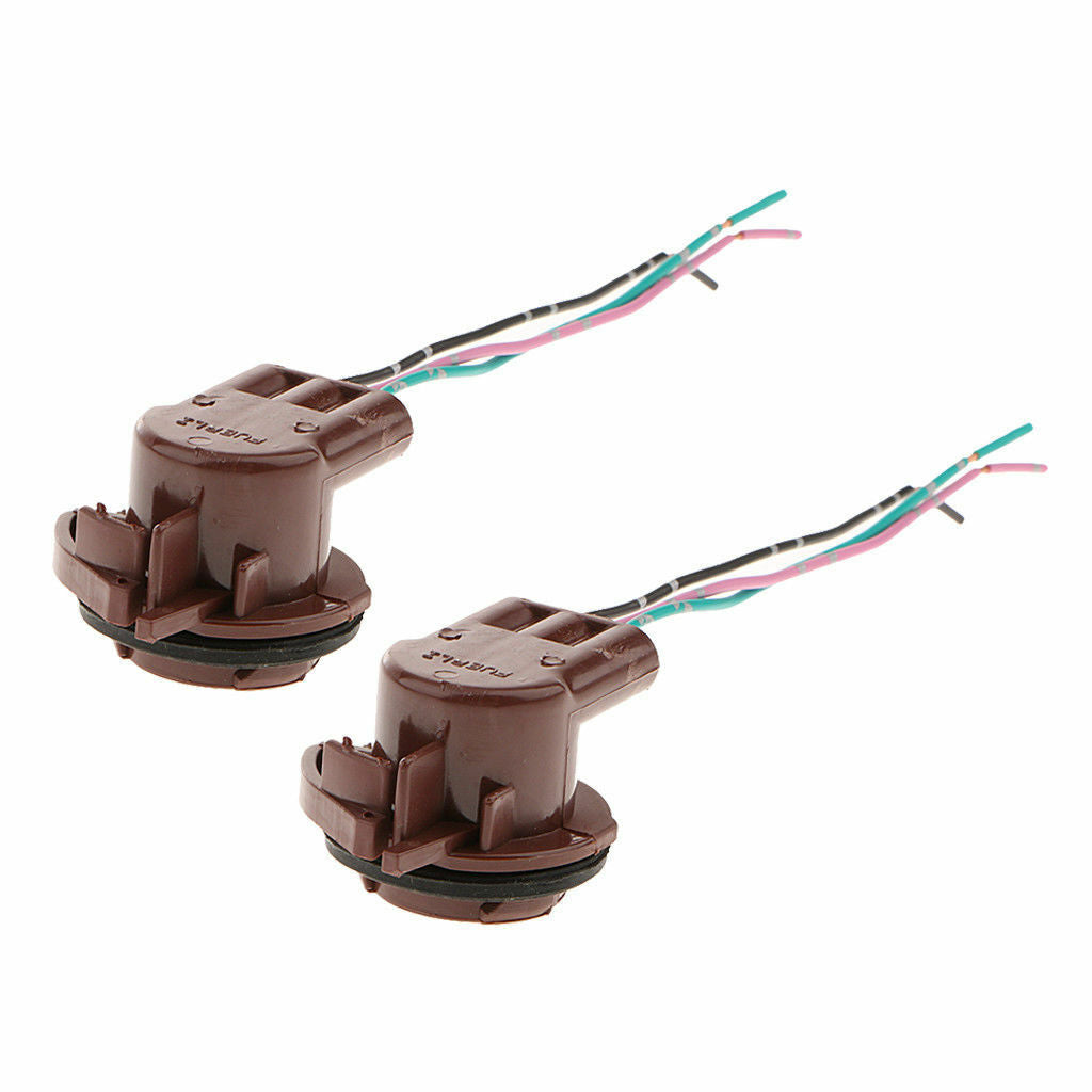 (2) 3157 4157 4157NA Bulb Socket Turn Signal Light Harness Wire Plug Connectors