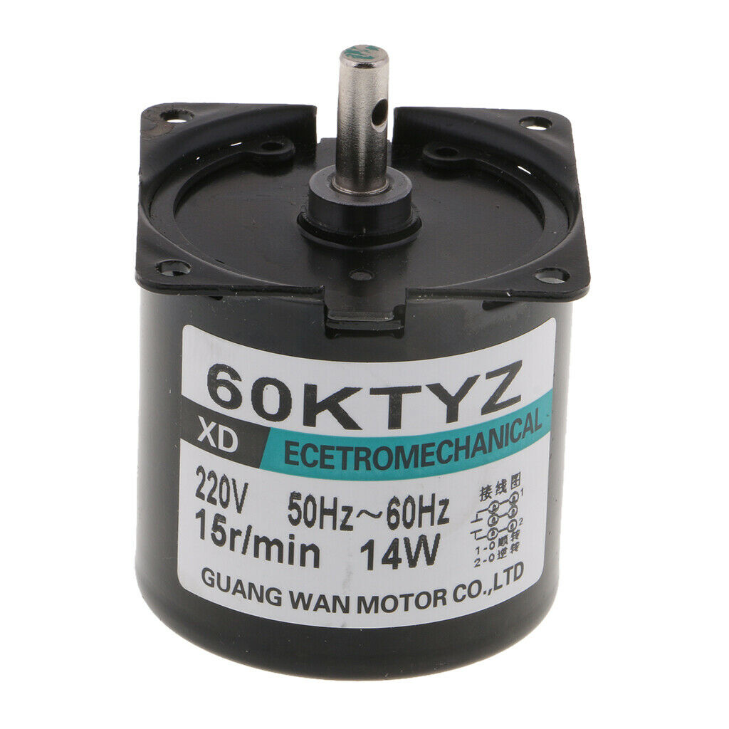 60KTYZ 220V 15rpm Center Shaft Gear Synchronous Permanent Magnet Motor 14W