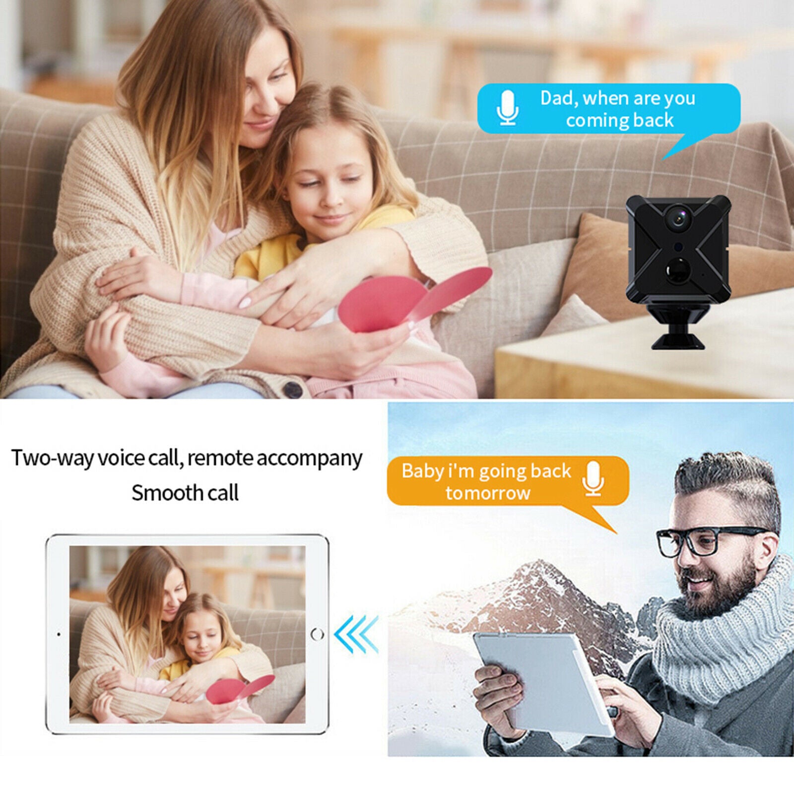 Small HD Wifi Camera Outdoor Night Vision Cam Monitoring Two Way Audio