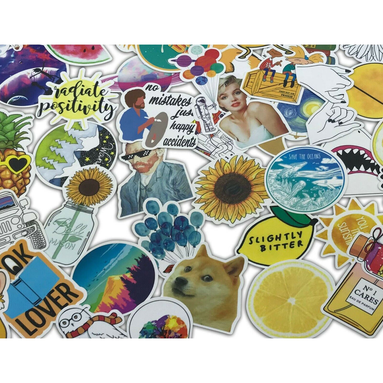 53 PCS Cute Funny Life Lot Skateboard Stickers Vinyl Laptop Luggage Decals Dope