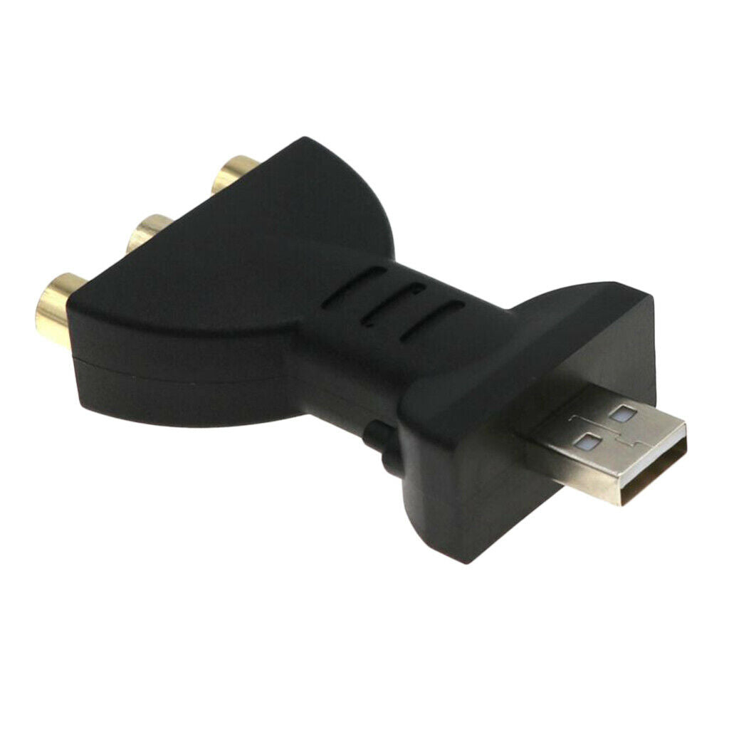 USB Male To 3 RCA Audio Video Adapter AV Converter Cable Cord HDTV Black
