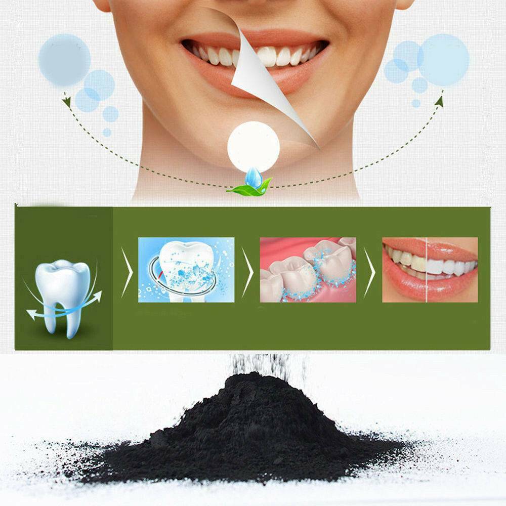 100% ORGANIC COCONUT ACTIVATED CHARCOAL NATURAL TEETH WHITENING POWDER