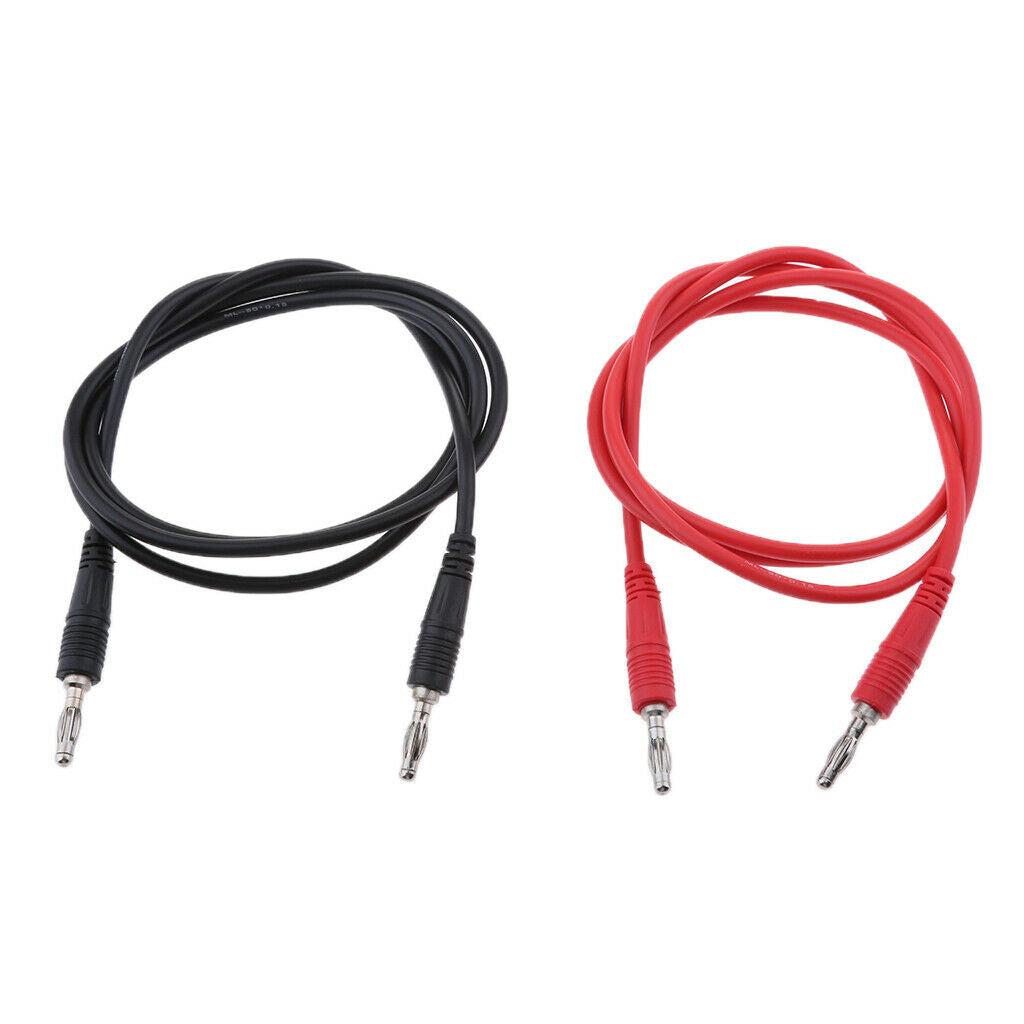 2pcs Test Lead Banana Plug Male Stackable to Banana Plug 39''