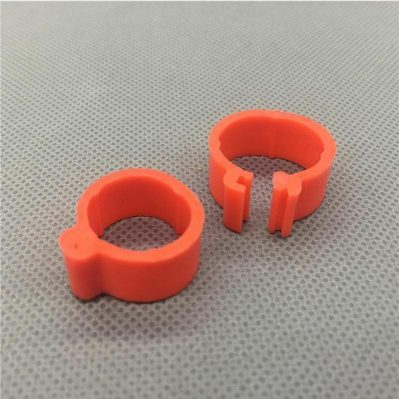 100 x COLOURED 8MM PLASTIC PIGEON LEG CLIP CLICK RINGS BANDS BREEDER STOCK LOFT