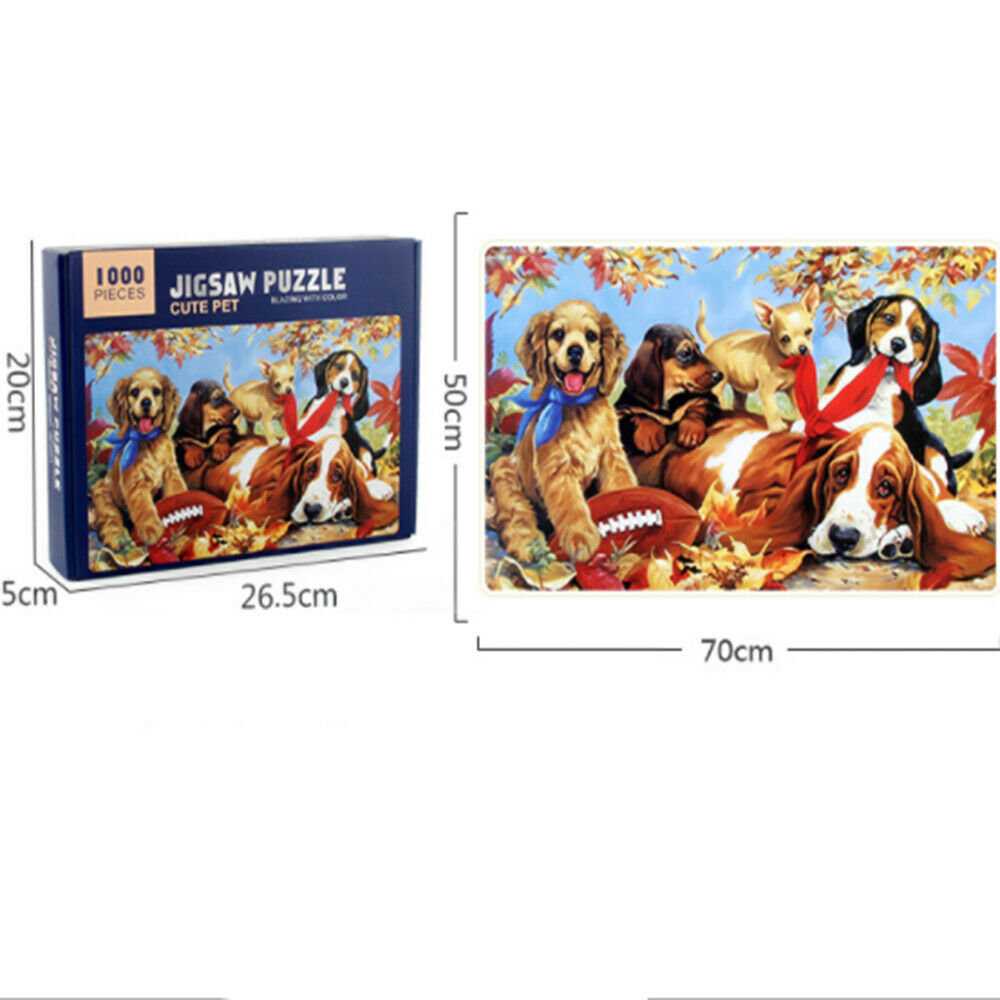1000 Piece Cute Dogs Jigsaw Puzzles for Adults Kids Large Puzzle Game Toys Gift