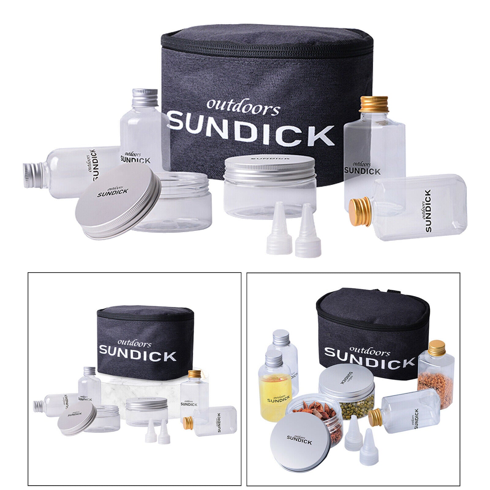 6pcs Kitchen BBQ Spice Jars Cruet Tool Camping Hiking Home Cooking Seasoning