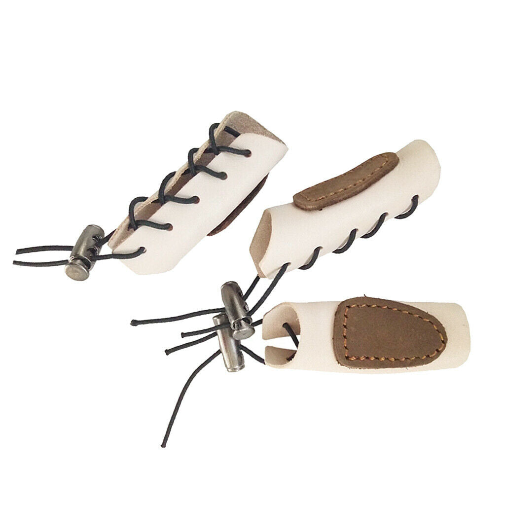 3pcs Archery Finger Guard Split Finger Tab Protector For Hunting Fingertips