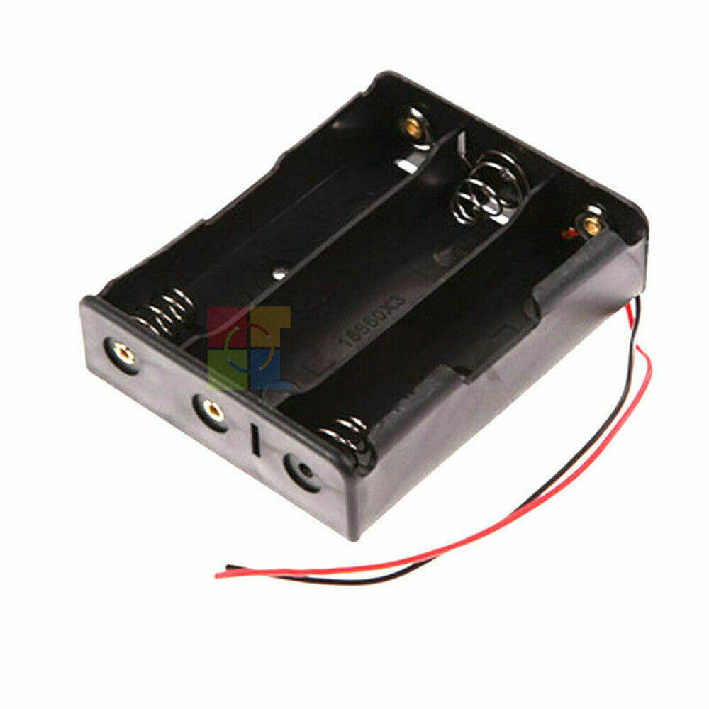 3X 18650 Battery Case Holder 3.7V 3 Slots Plastic Storage Box With Wire Lead