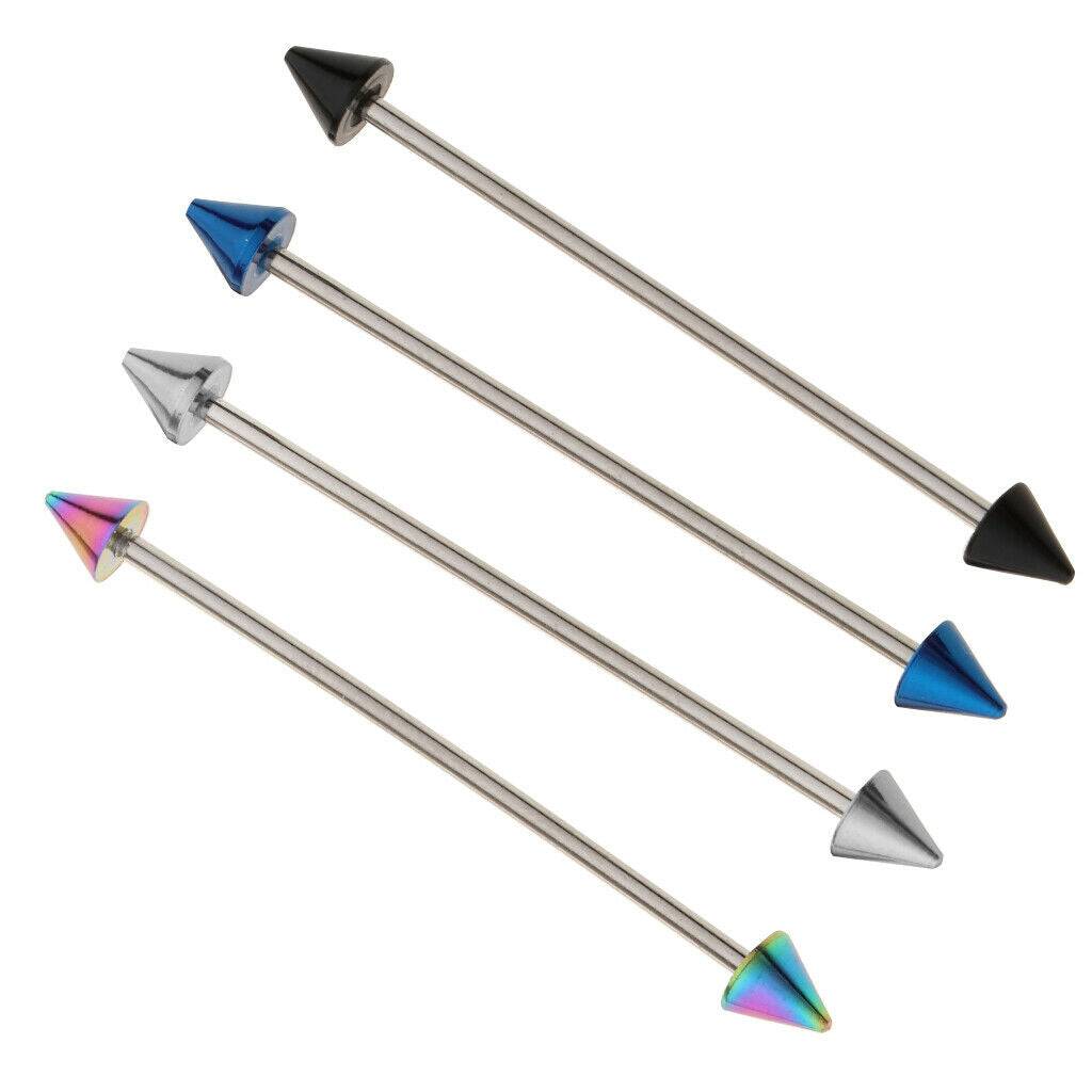 4 Pieces Stainless Steel Ear Tragus Ring Lip Tongue Bar Piercings Jewelry