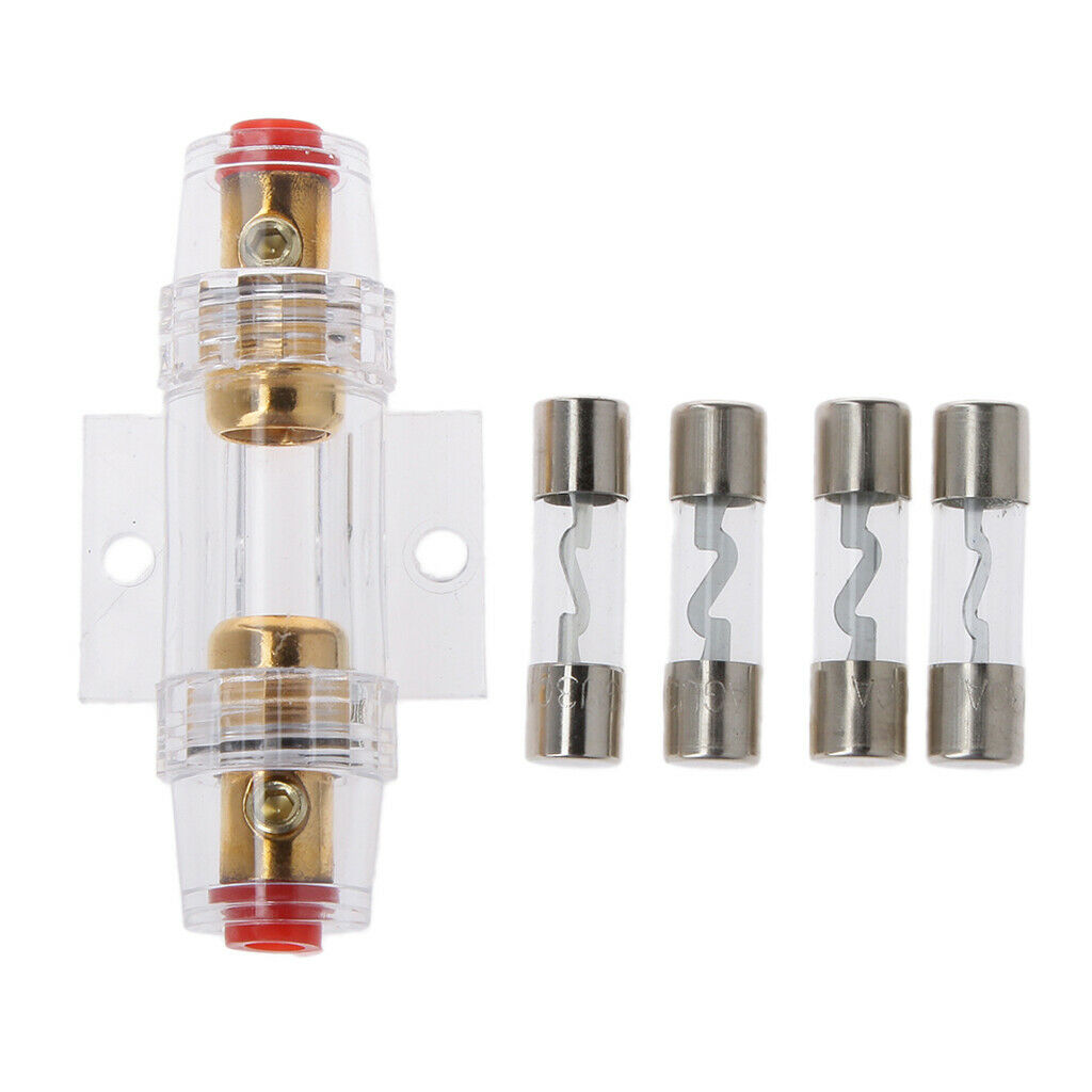 Car Audio Stereo AGU Fuseholder Box 4/8 Gauge Wire with 4pcs 30 AMP