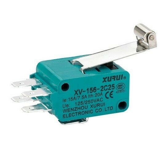 (1) XV-156-2C25 NO NC Basic Micro Switch SPDT Roller Lever Type Bolt Terminal