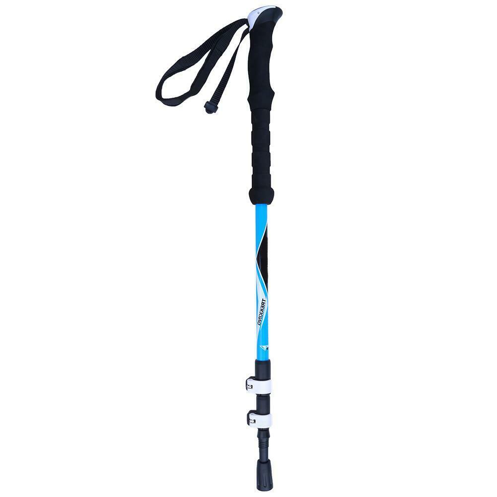 Adjustable 3 Section Carbon Fiber Trekking Walking Hiking Pole Cane Crutch Tool