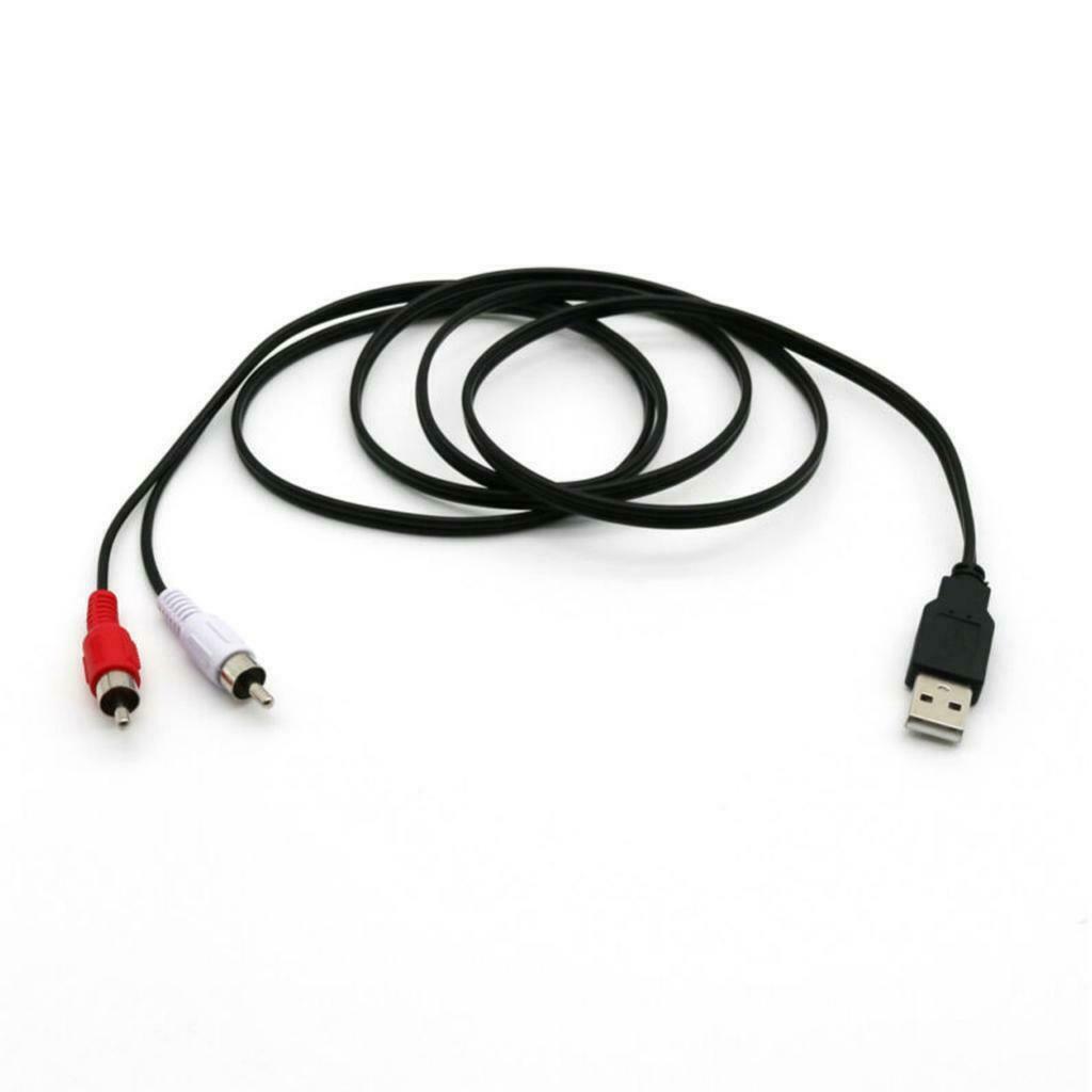 USB A Male Plug To 2 RCA Female Cable Adapter TV Television Connector Cable