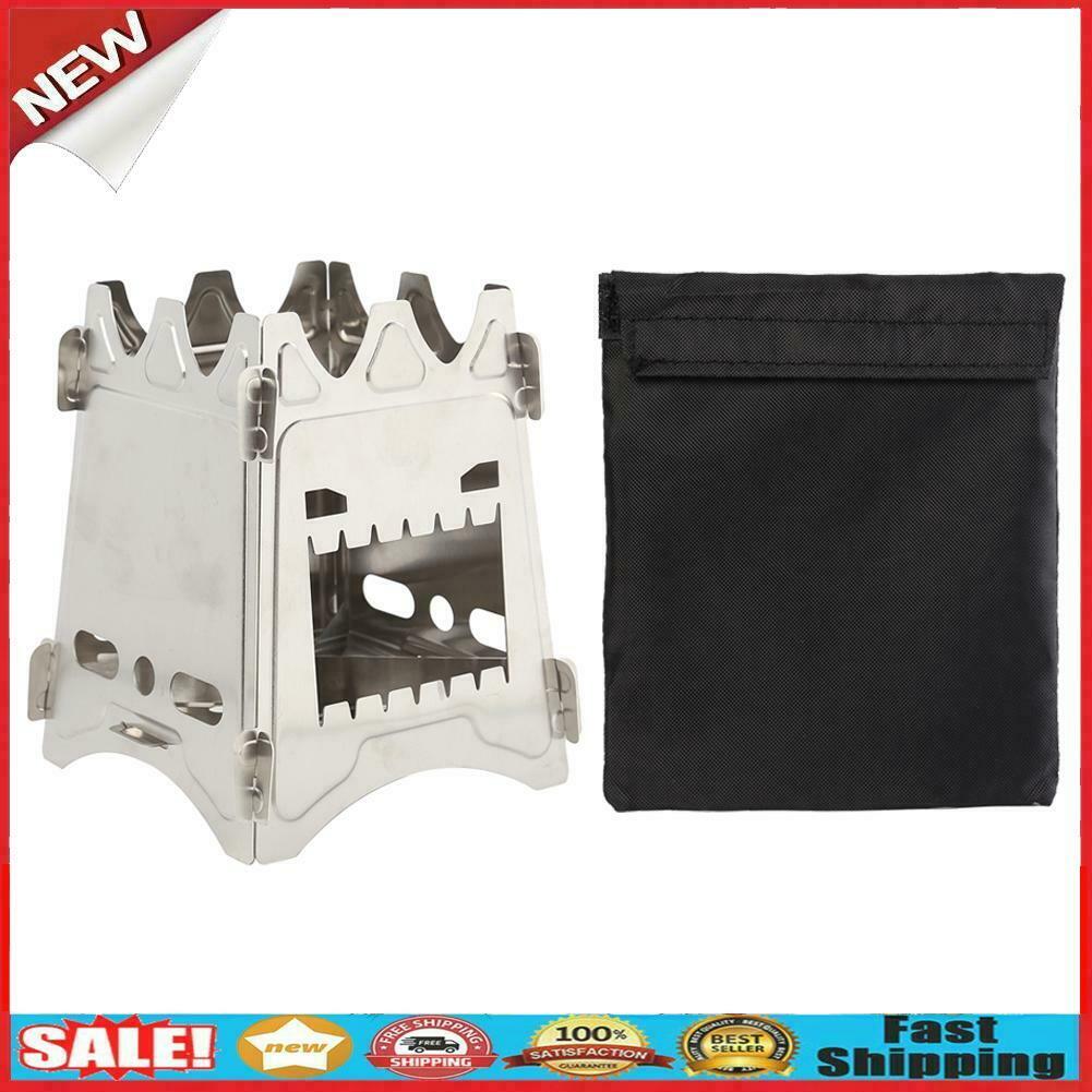 Stainless Steel Firewood Stove Portable Outdoor Picnic Camping Cooking Tool @