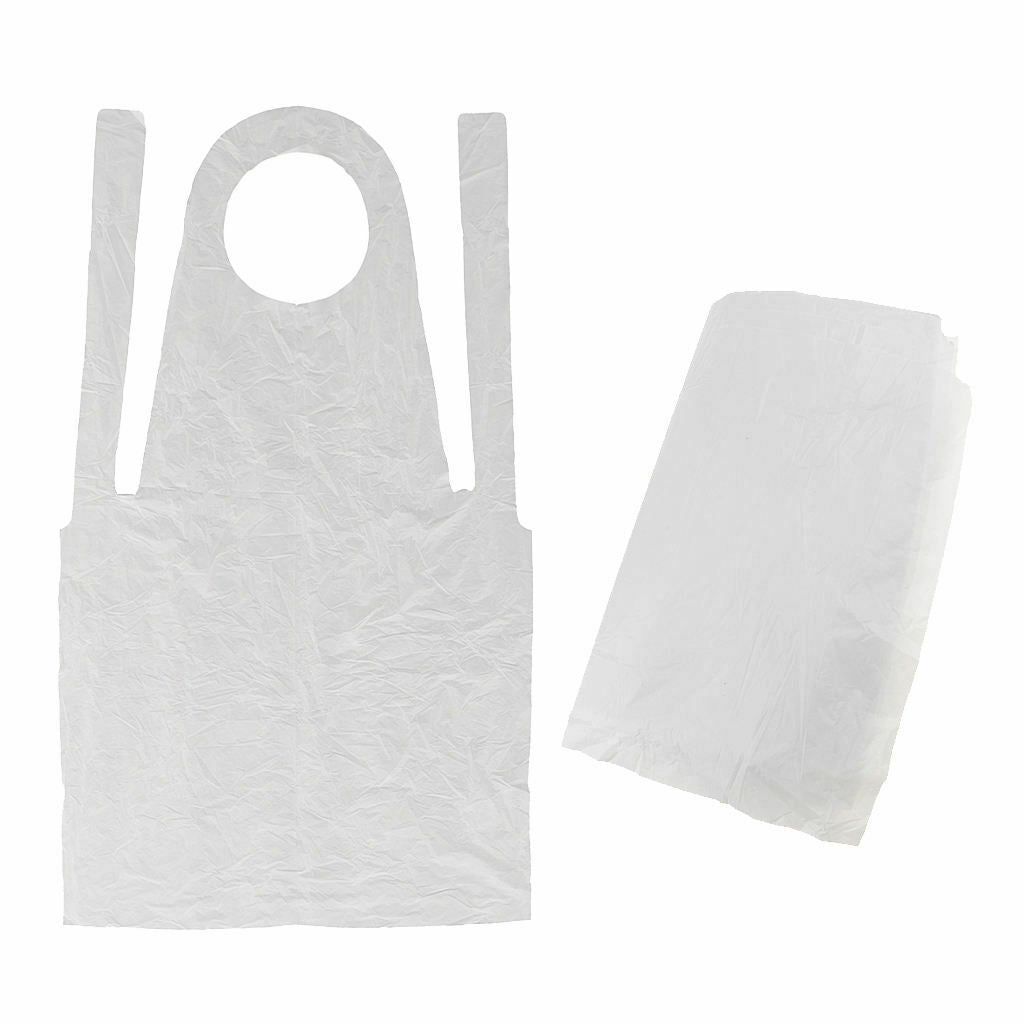 100 x Polyethylene Disposable Apron Waterproof Kitchen Cleaning Aprons