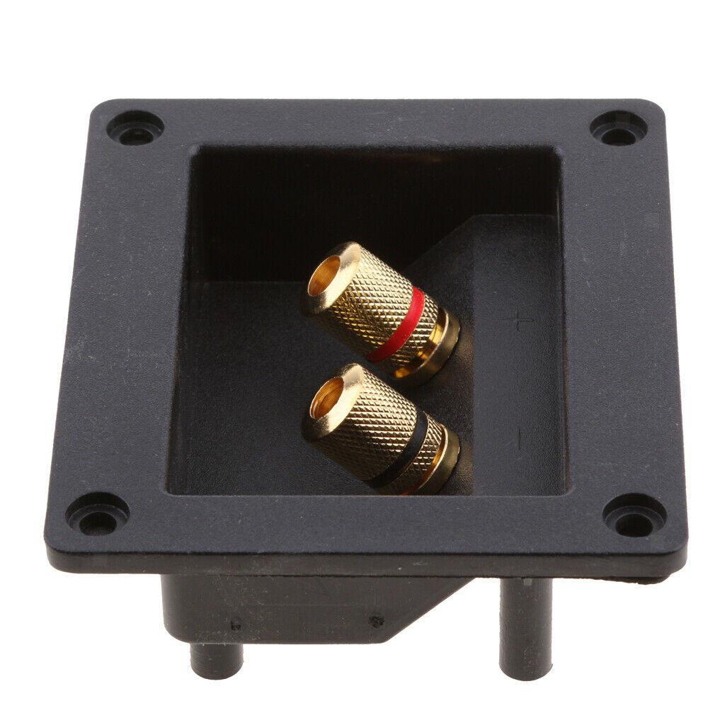 Car Stereo 2 Way Speaker Box Terminal Square Spring Cup Connectors Black