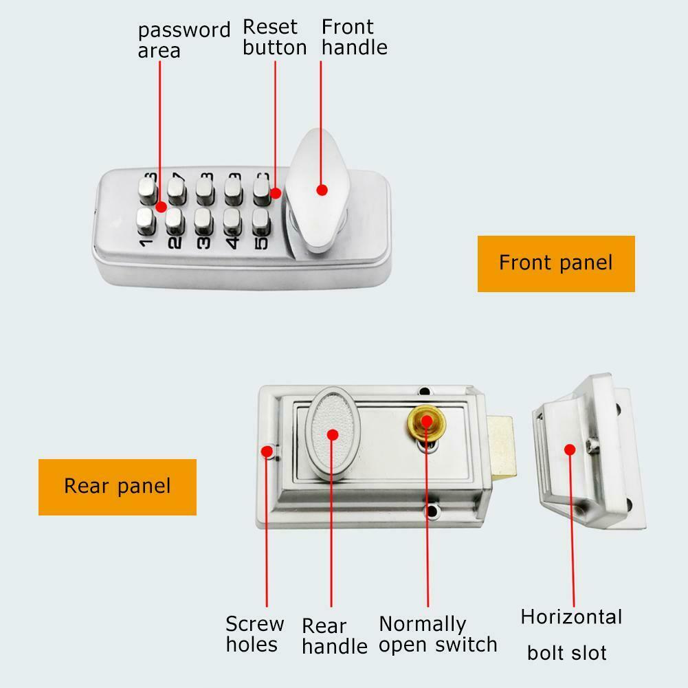 Waterproof Mechanical Digital Door Lock Button Keypad Keyless Code Combinat Lock