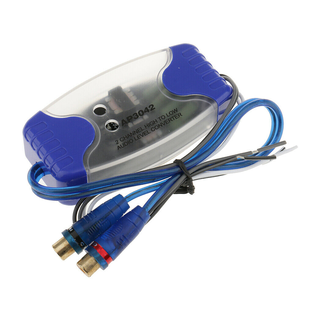 100W Car Truck Stereo Audio Speaker Wire to 2 RCA Hi/Lo Converter Adaptor