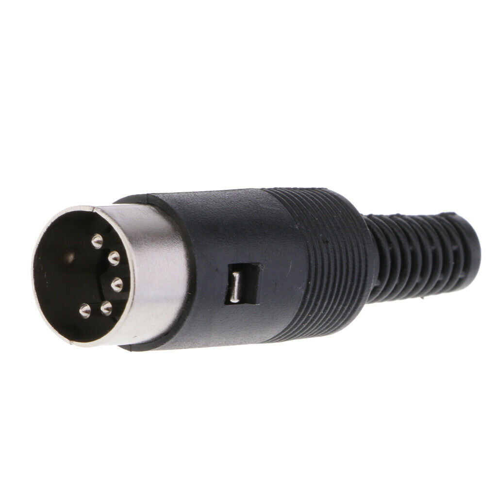 5/pack DIN Plug Male   Female Connector with Black Plastic Handle 5-pin
