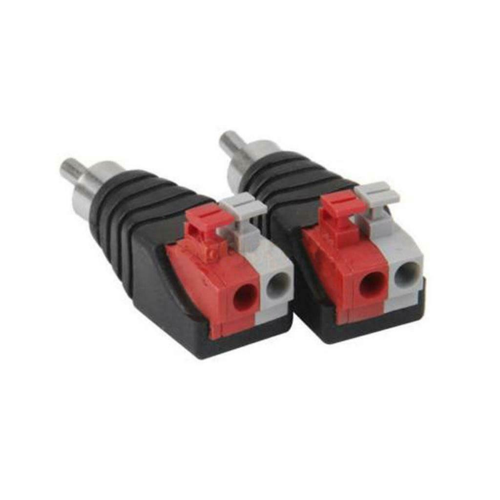 10 pcs. Speaker wire cable to audio RCA male connector with push button