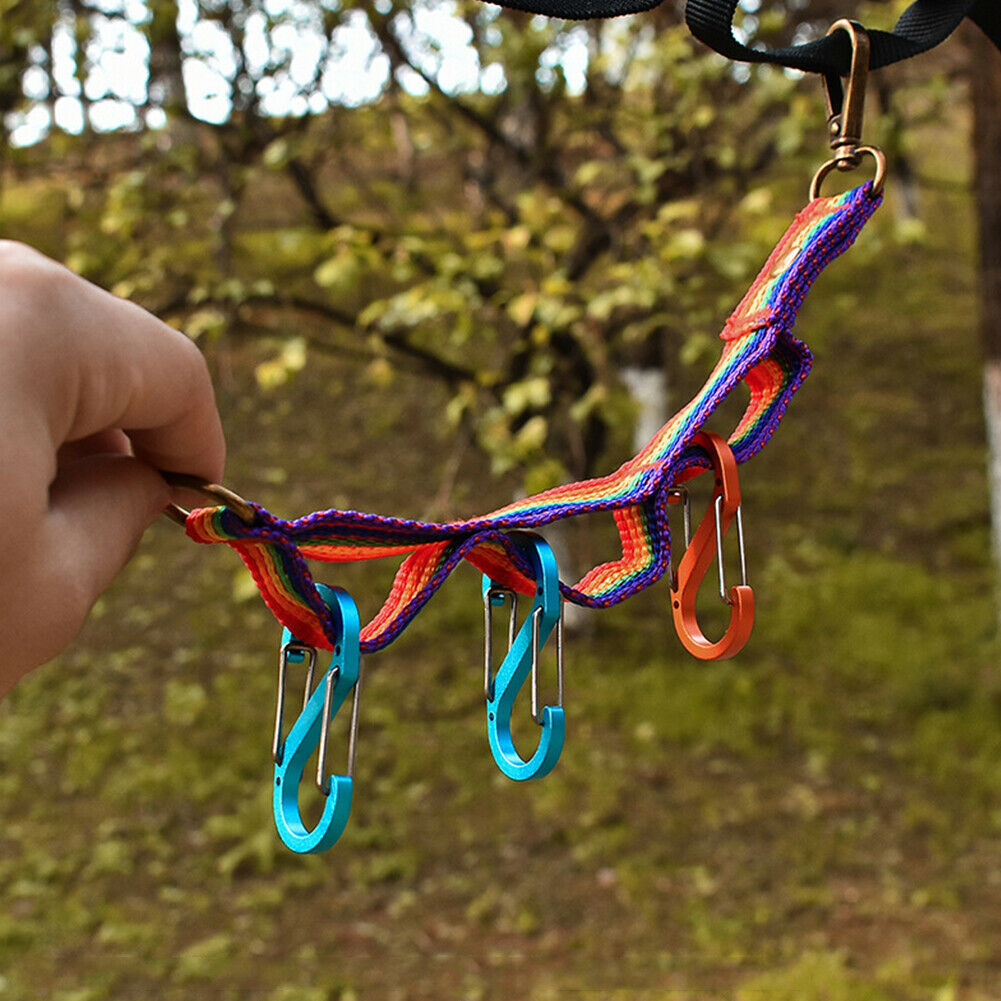 Outdoor Camp Hiking Multipurpose Colorful Tent Hanging Lanyard with Buckle @